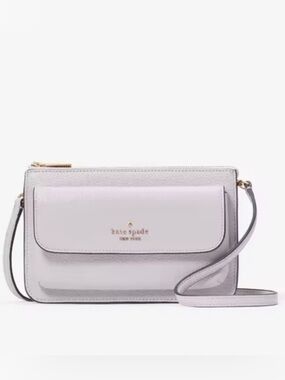 NWT Kate Spade New York Leila Small Flap Pebbled Leather Crossbody Lilac Moon